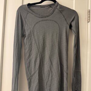 Lululemon Black and White Striped Longsleeve